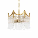 Luxury Glass Fringe Crystal Chandelier | Copper Pendant Light
