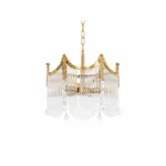 Luxury Glass Fringe Crystal Chandelier | Copper Pendant Light