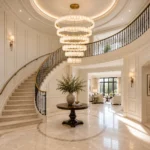 Luxury Alabaster Ring Chandelier | Brass LED Pendant Light - Image 4