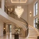 White Cloud Glass Chandelier | Luxury Glass Pendant Light - Image 2