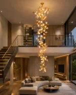 Floral Spiral Chandelier | Luxury Copper Vine Pendant Light - Image 2