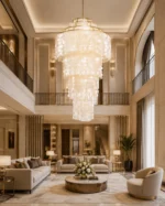 Luxury Natural Shell Chandelier | Gold Pendant Light - Image 3