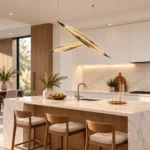 Modern Geometric LED Pendant Light | Linear Chandelier - Image 3