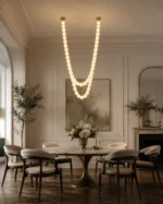 Frosted Glass Bead Chandelier | Modern LED Pendant Light - Image 3