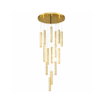 K9 Crystal Cascade Chandelier | Gold LED Pendant Light