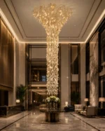 Luxury Brass Crystal Staircase Chandelier | Cascade Light - Image 2