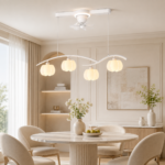 Modern Wave LED Ceiling Fan Chandelier | 4-Light Design - Image 3
