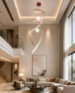 Luxury Spiral LED Pendant Light | Rose Gold Chandelier - Image 2