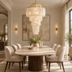 Luxury Natural Shell Chandelier | Gold Pendant Light - Image 6