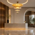 Modern Gold LED Pendant Light | Layered Disc Chandelier - Image 5
