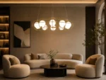 Modern Orb Ring Chandelier | Opal Glass Globe Light - Image 3