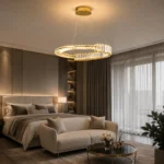 Luxury Crystal Ring Chandelier | Gold LED Halo Pendant - Image 3