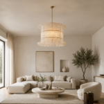 Luxury Scalloped Glass Chandelier | Crystal Pendant Light - Image 3