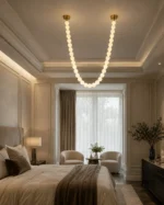 Frosted Glass Bead Chandelier | Modern LED Pendant Light - Image 2