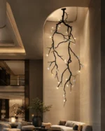 Vertical Branch Chandelier | Ceramic Flower Pendant Light - Image 2