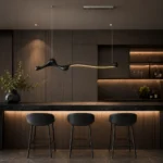 Organic Wooden LED Linear Pendant Light | Modern Wabi-Sabi Lighting - Image 3