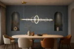 Glass Orb Halo LED Linear Pendant Light | Modern Luxury Lighting - Image 3
