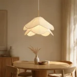 Sculptural Petal Fabric Pendant Light – Hand-Pleated Wabi-Sabi Ceiling Lamp - Image 6