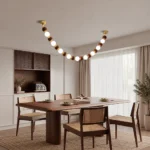 Walnut Necklace LED Linear Pendant Light | Wabi-Sabi Lighting - Image 5