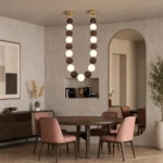 Walnut Necklace LED Linear Pendant Light | Wabi-Sabi Lighting - Image 7