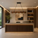 Rustic Wood Beam LED Linear Pendant Light | Industrial Lighting - Image 7