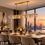 Modern Disc Glass Linear Pendant Light | Luxury Lighting - Image 3