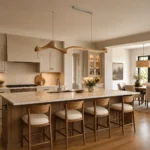 Organic Wooden LED Linear Pendant Light | Modern Wabi-Sabi Lighting - Image 7