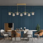 Wave Crystal Brass Linear Pendant Light | Luxury Crystal Lighting - Image 3