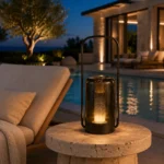 Rechargeable Outdoor Lantern | Smoked Glass LED Patio Light - Image 4