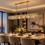 Modern Disc Glass Linear Pendant Light | Luxury Lighting - Image 4