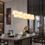 Modern Alabaster Brass Linear Pendant Light | Luxury Lighting - Image 5