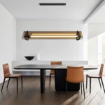 Modern Amber Glass Linear Pendant Light | LED Lighting - Image 8