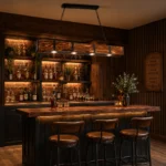 Rustic Wood Beam LED Linear Pendant Light | Industrial Lighting - Image 2