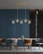 Wave Crystal Brass Linear Pendant Light | Luxury Crystal Lighting - Image 4