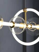 Glass Orb Halo LED Linear Pendant Light | Modern Luxury Lighting - Image 7