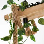 Rustic Wooden Beam Linear Pendant Chandelier with Rope - Image 7