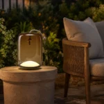 Portable Glass LED Lantern | Modern Outdoor Ambient Light - Image 3