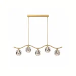 Wave Crystal Brass Linear Pendant Light | Luxury Crystal Lighting