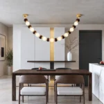 Walnut Necklace LED Linear Pendant Light | Wabi-Sabi Lighting - Image 6