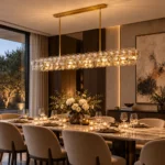 Modern Disc Glass Linear Pendant Light | Luxury Lighting - Image 2