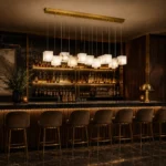 Modern Alabaster Brass Linear Pendant Light | Luxury Lighting - Image 3