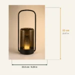 Rechargeable Outdoor Lantern | Smoked Glass LED Patio Light - Image 6