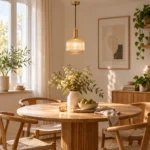 Ribbed Glass Pendant Light | Modern Nordic Gold Lamp - Image 4