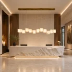 Modern Alabaster Brass Linear Pendant Light | Luxury Lighting - Image 2