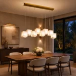 Modern Alabaster Brass Linear Pendant Light | Luxury Lighting - Image 7