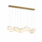 Modern Alabaster Brass Linear Pendant Light | Luxury Lighting