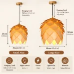 Wooden Pinecone Pendant Light | Nordic Natural Wood Lamp - Image 7