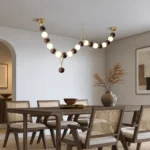 Walnut Necklace LED Linear Pendant Light | Wabi-Sabi Lighting - Image 4