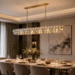 Modern Disc Glass Linear Pendant Light | Luxury Lighting - Image 2