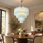 French Icy Blue Glass Chandelier | Luxury Lighting - Image 3
